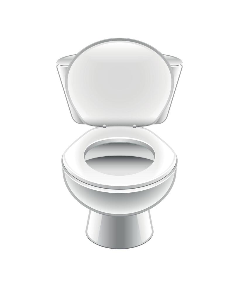 detailed white toilet on white background vector