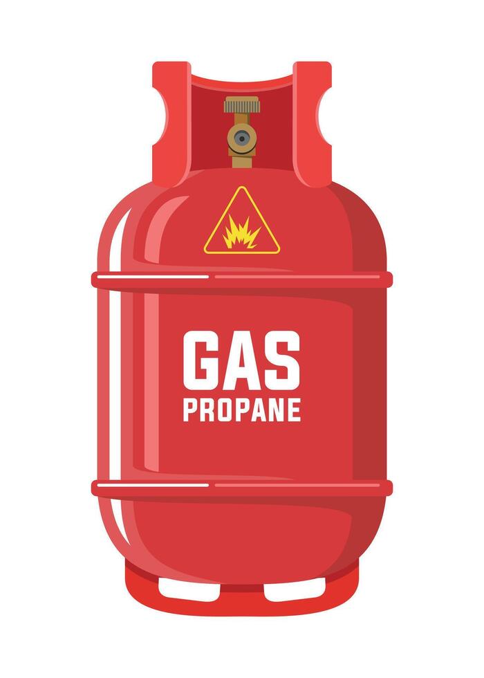 red propane gas cylinder icon on white background vector