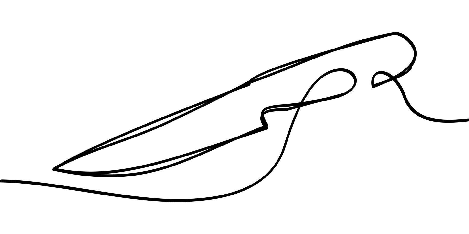 continuous line drawing of knife symbol. abstract line art illustration vector
