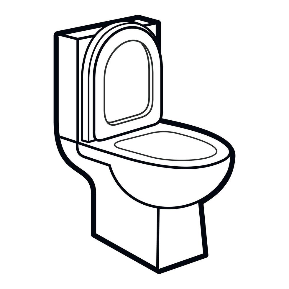 black icon of toilet with cistern on white background vector