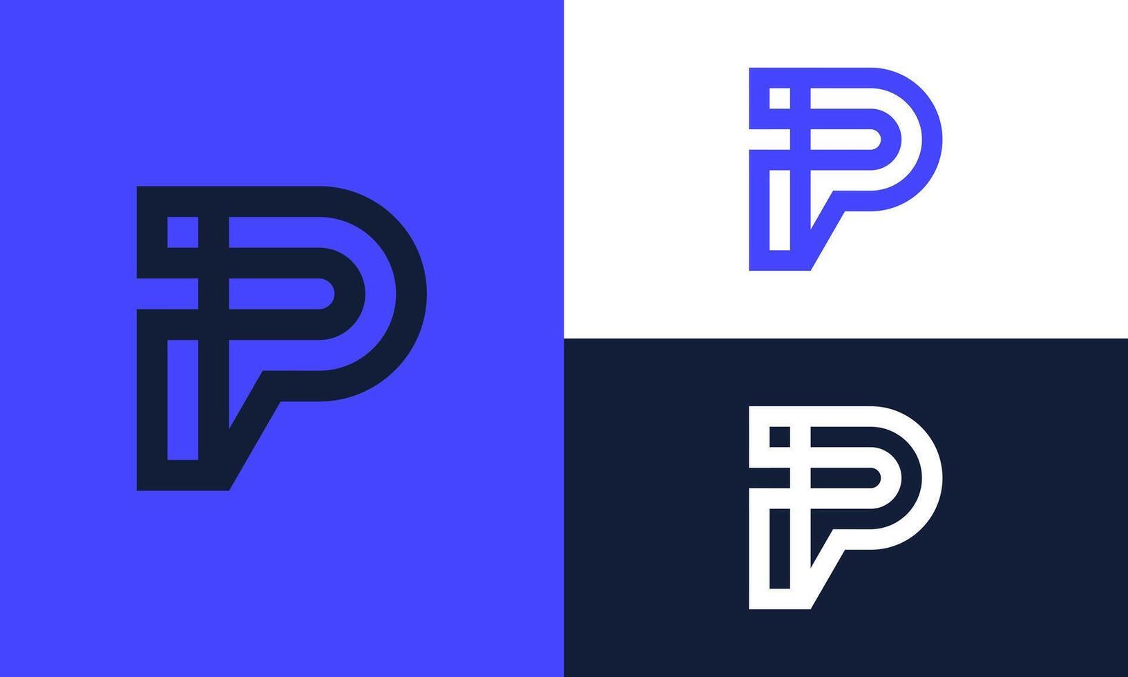 IP logo text monogram. vector