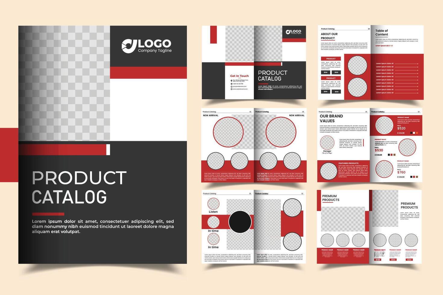 Product Catalog Profile design, a4 print ready catalog. Product catalog design for your business vector