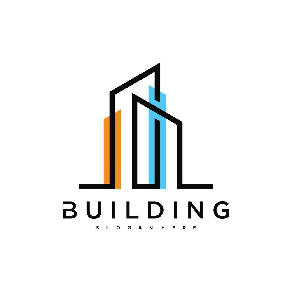 Creative building logo design for construction vector