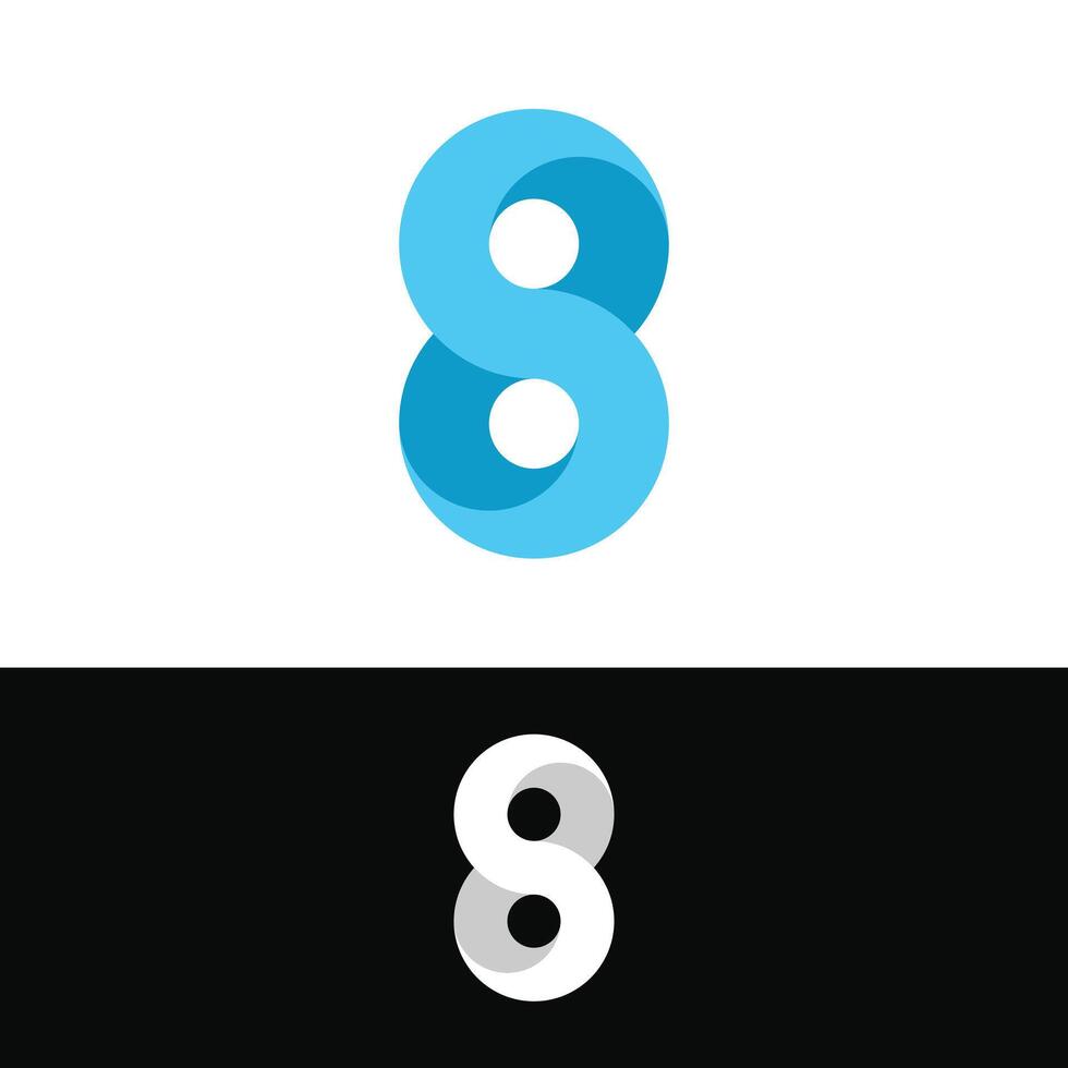 Abstract number 8 logo design concept vector