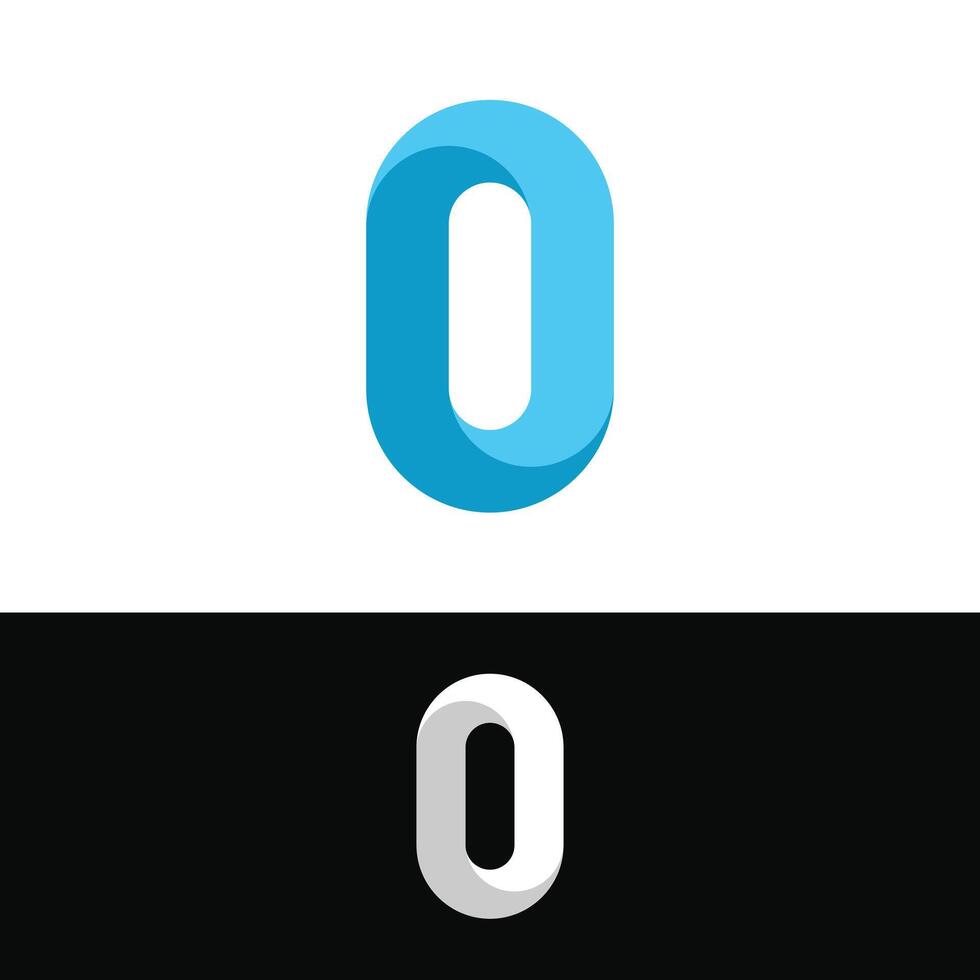 Abstract number 0 logo design concept vector