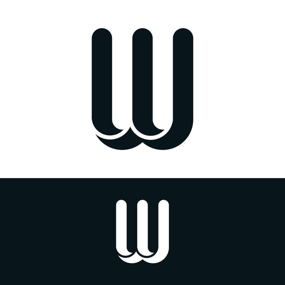 Creative abstract initial letter W logo design. Premium vector