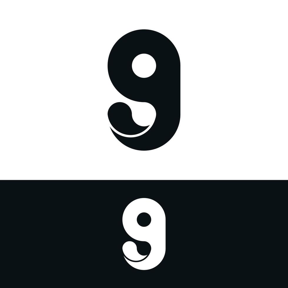 Abstract number 9 logo design vector