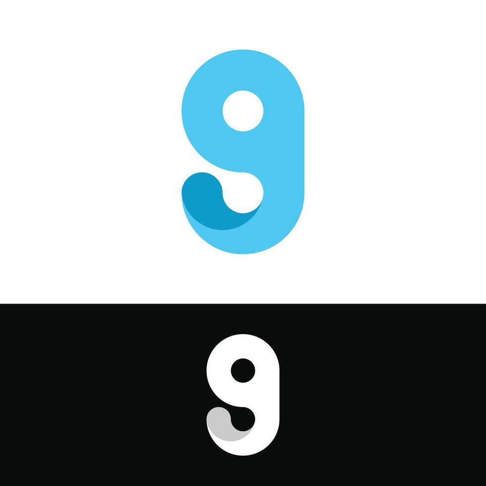 Abstract number 9 logo designs vector