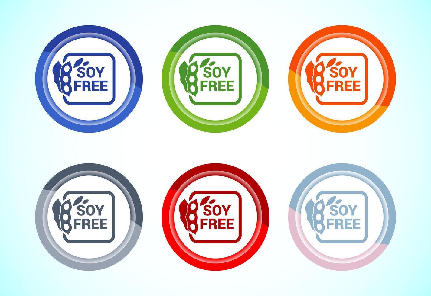Soy or soya free icon. Soy allergen free sign, vector