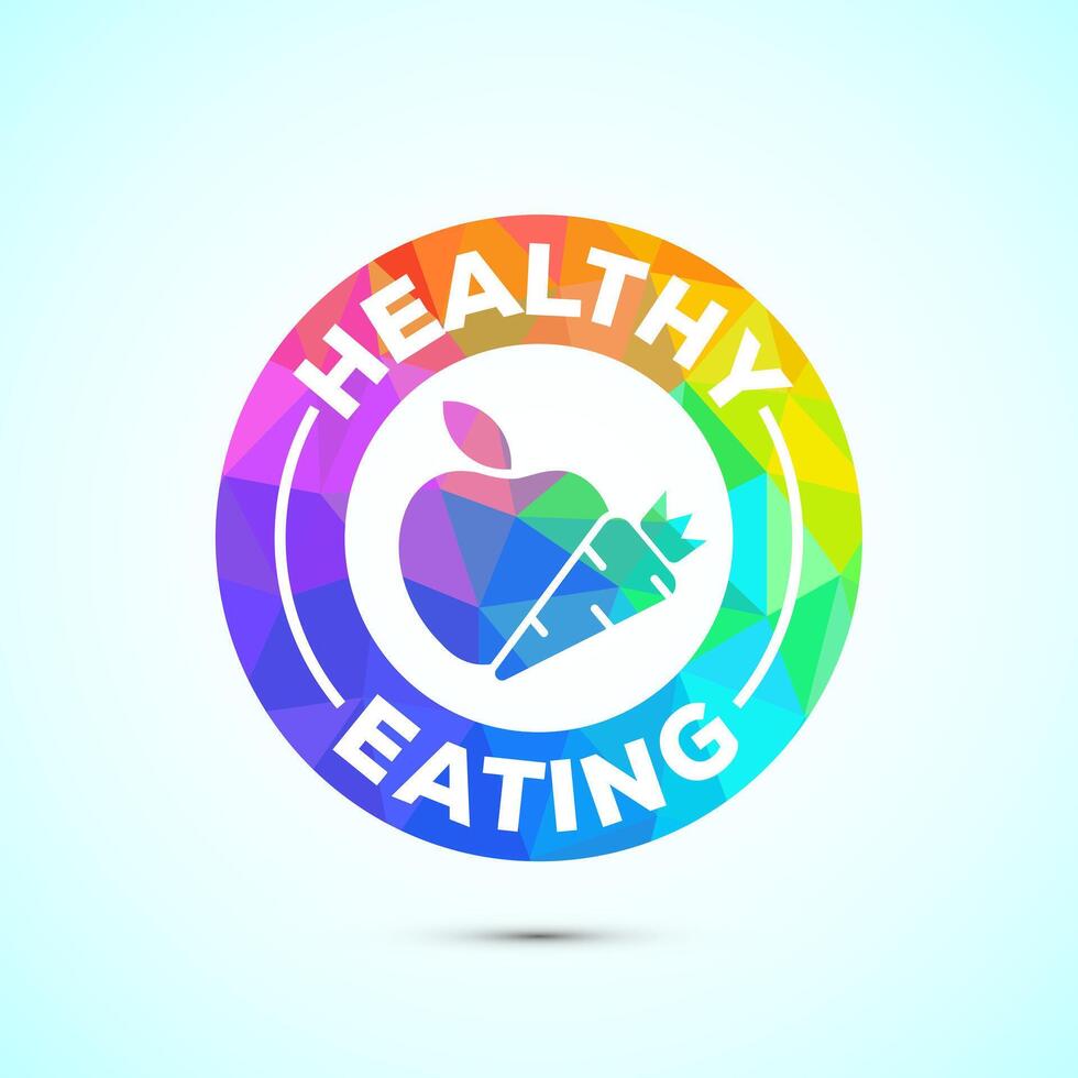 Healthy eating icon design. Healthy food sign symbol. low poly style vector