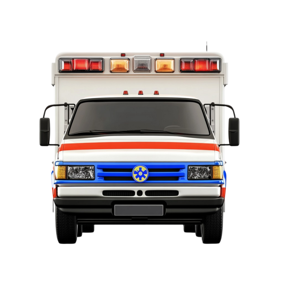 Classic Ambulance Front View on Transparent Background png