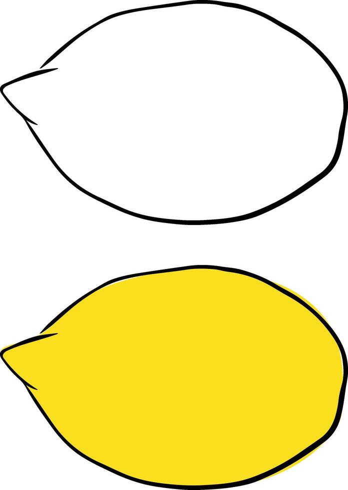 Lemon graphic line ink illustration. isolated on transparent background yellow citrus vector