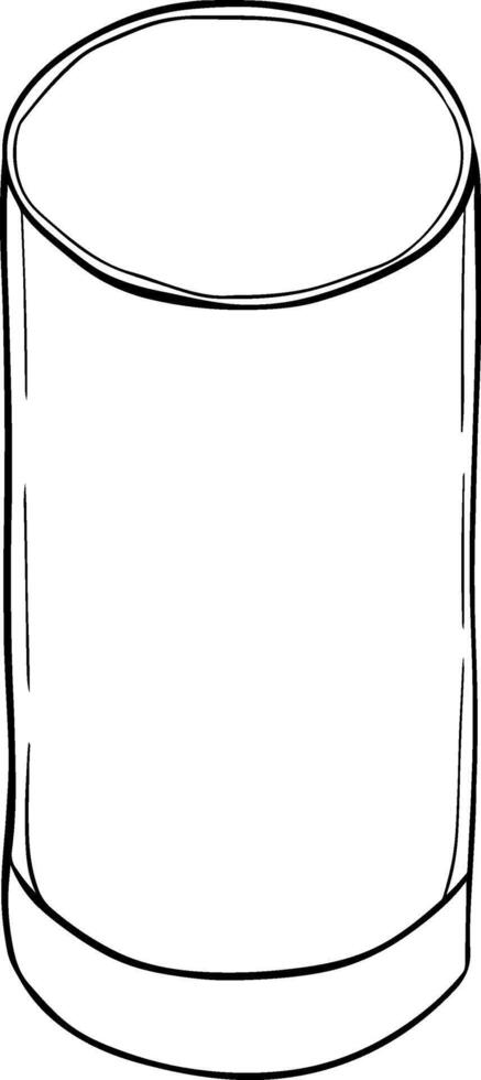 Transparent glass for lemonade graphic line ink illustration. isolated Glass jar in outline style on white background vector