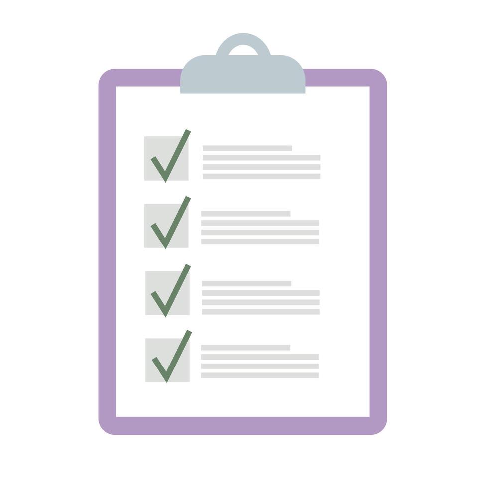 Clipboard with checklist icon. vector