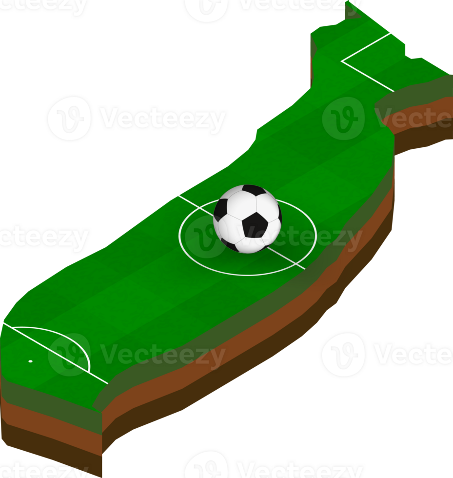 Isometric map of Togo with football field. png