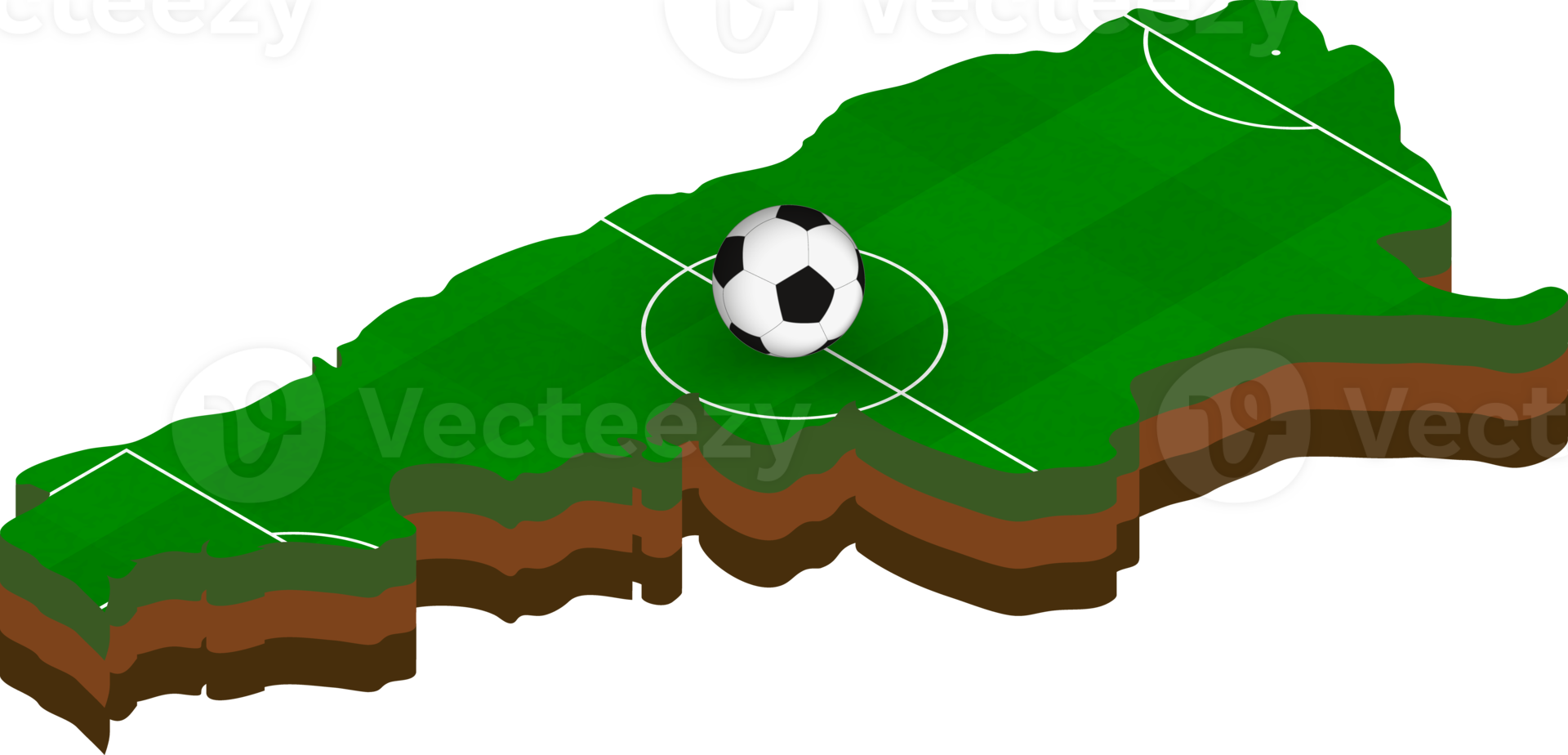 Isometric map of Argentina with football field. png