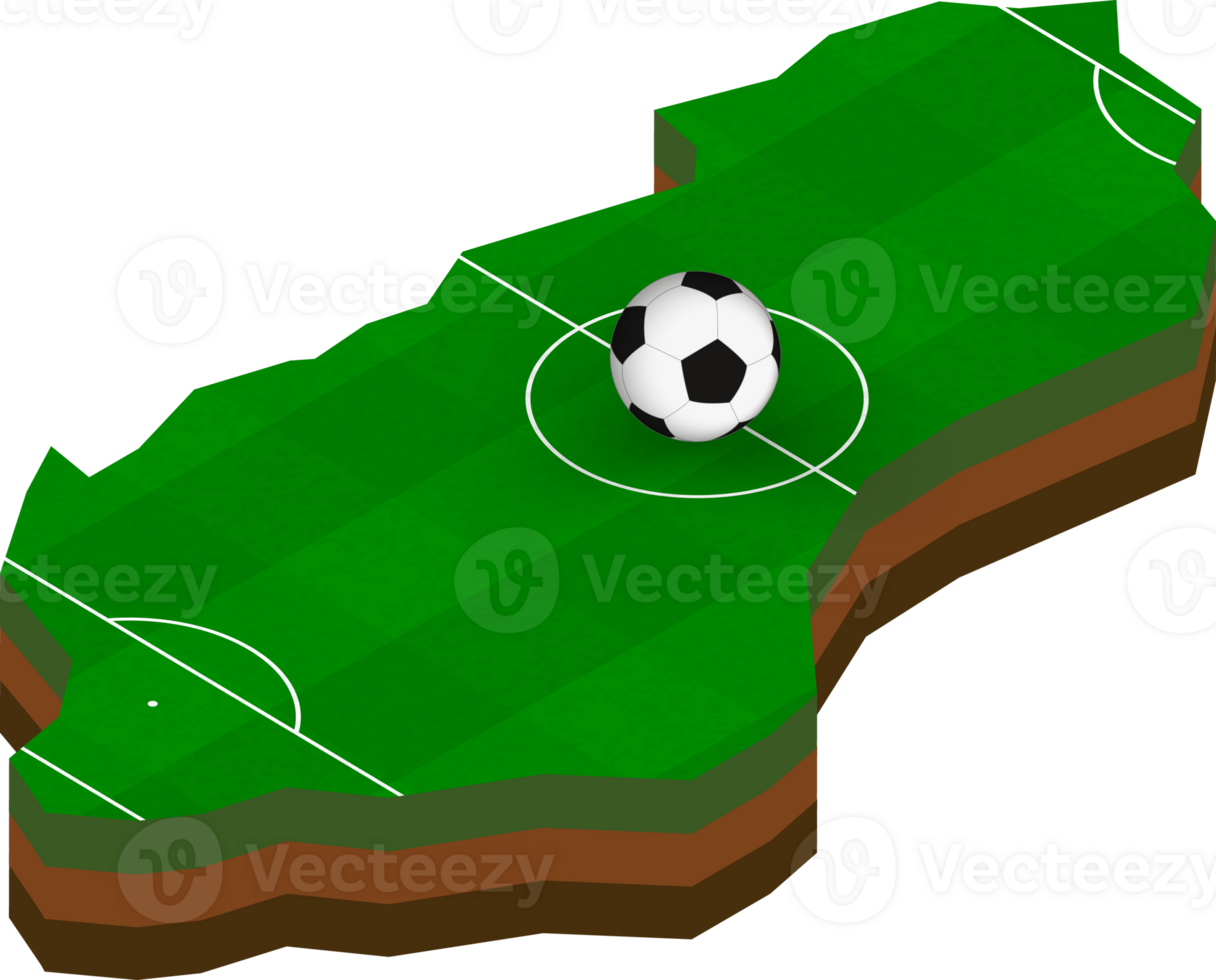 Isometric map of Albania with football field. png