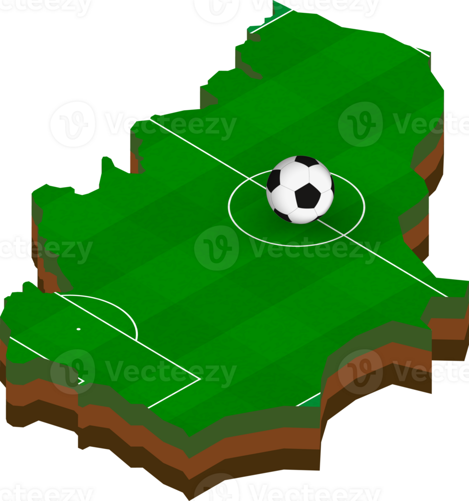 Isometric map of Serbia with football field. png