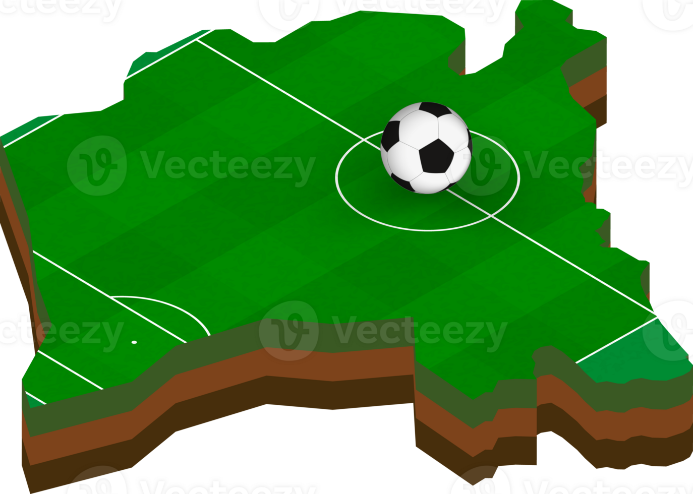 Isometric map of Montenegro with football field. png