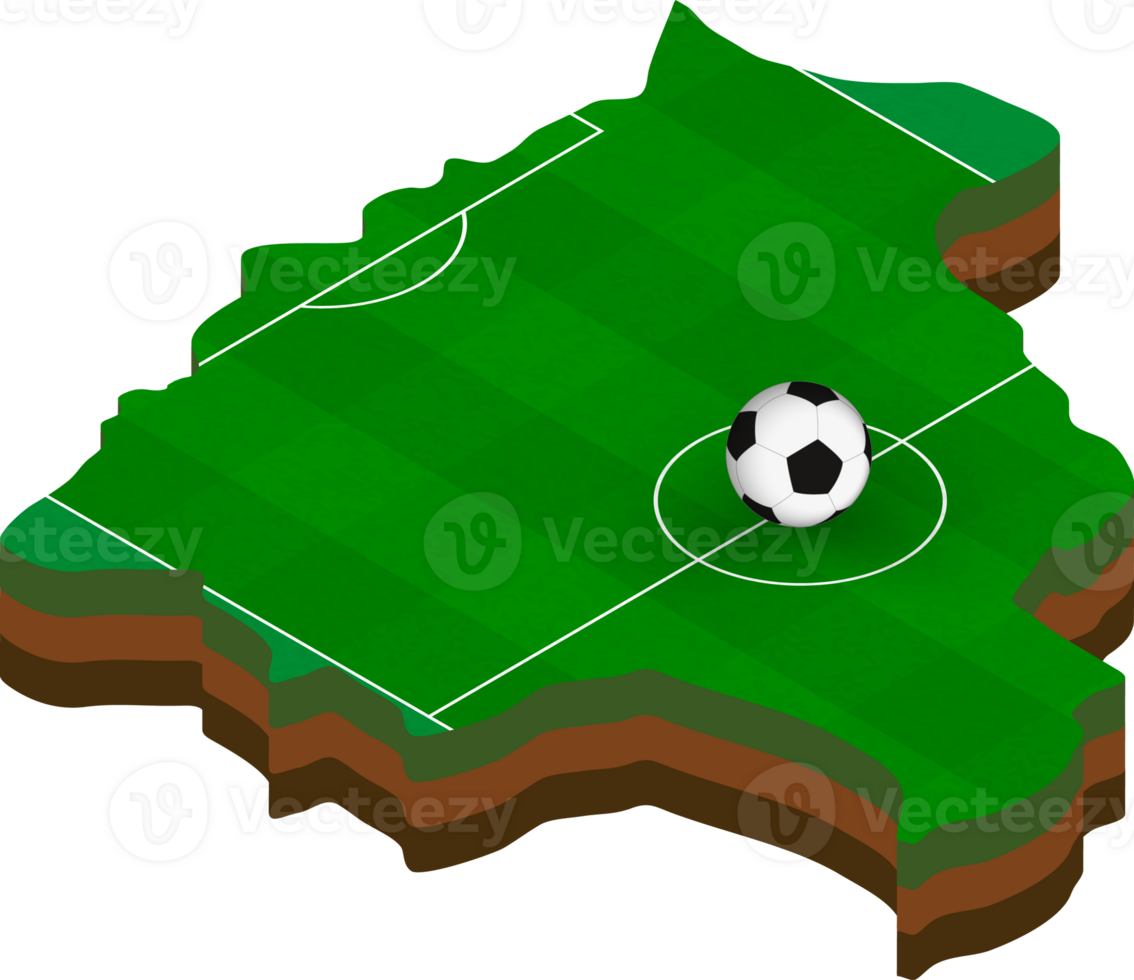 Isometric map of Bolivia with football field. png