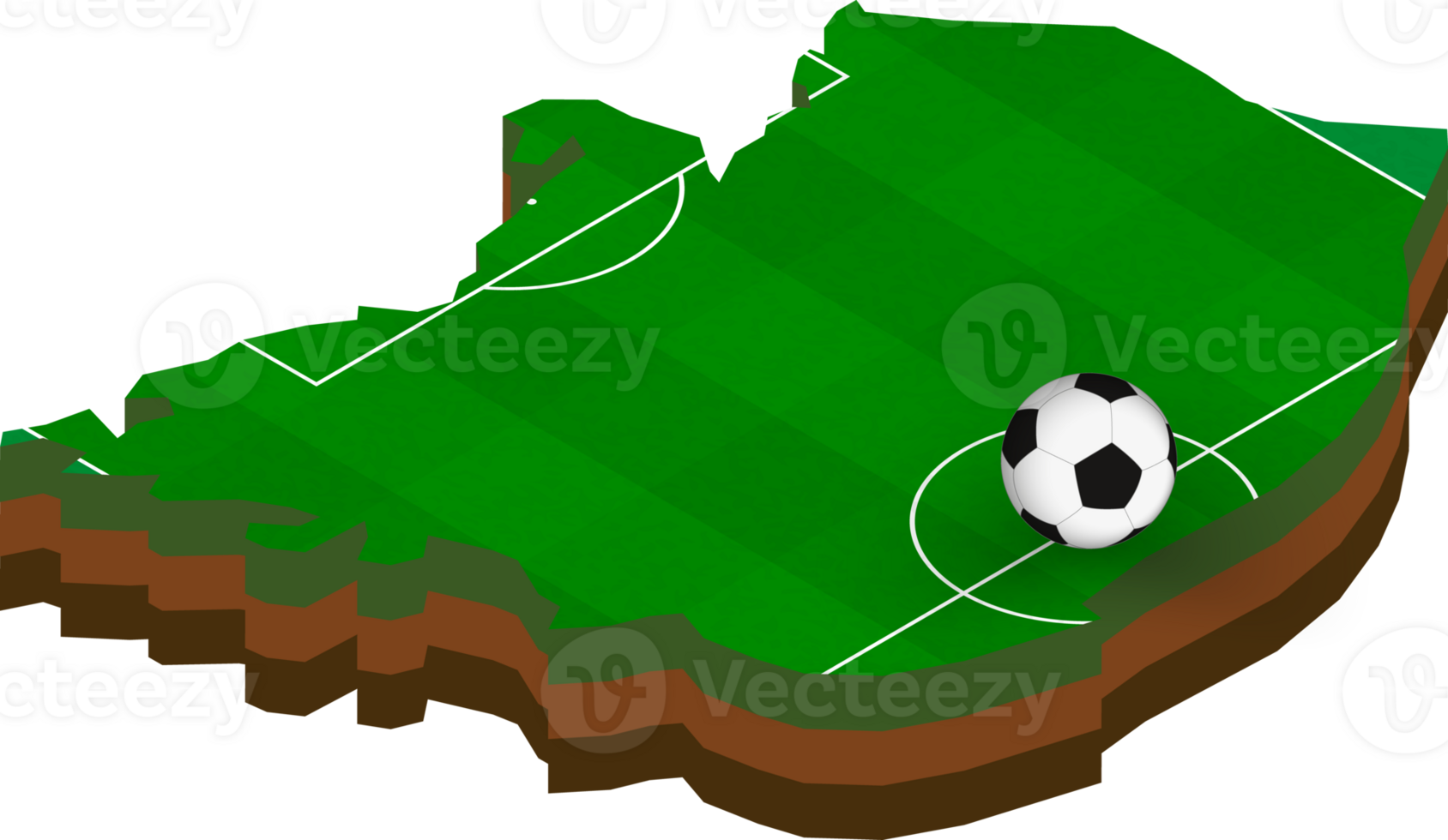 Isometric map of South Korea with football field. png