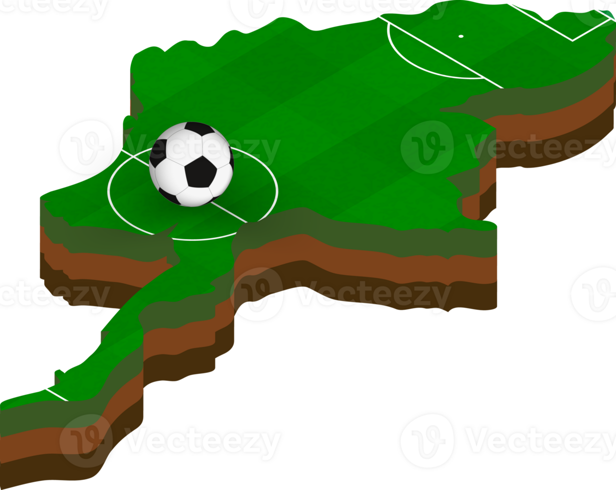 Isometric map of Myanmar with football field. png