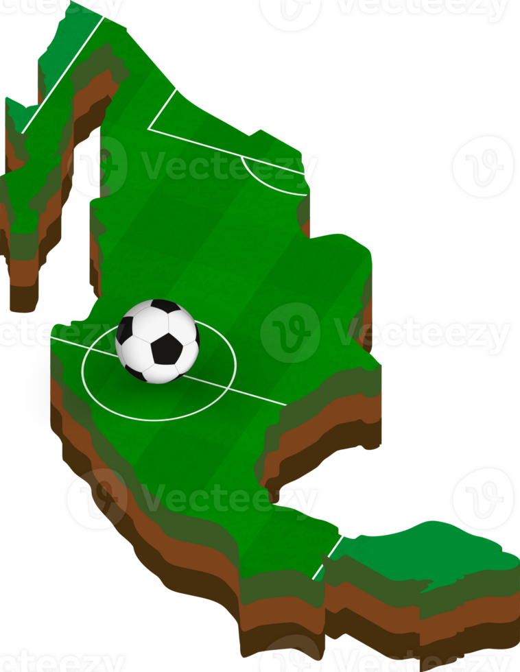 Isometric map of Mexico with football field. png