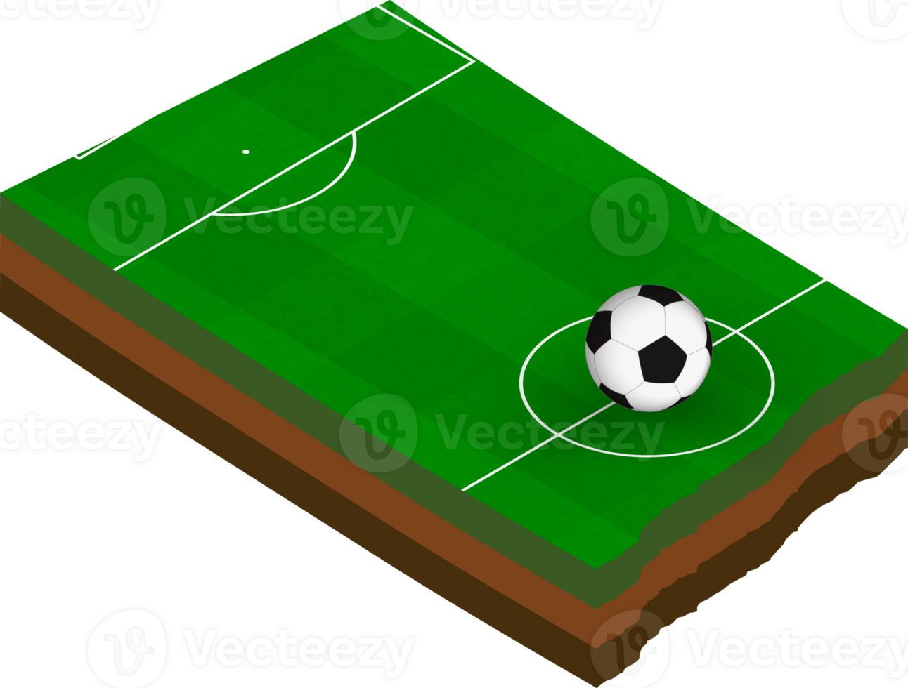 Isometric map of North Dakota with football field. png