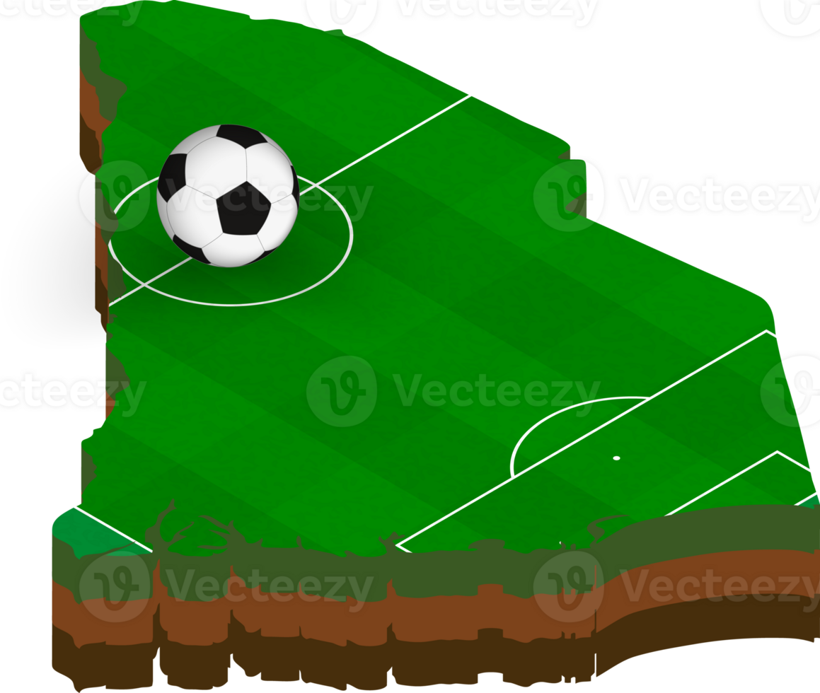 Isometric map of South Carolina with football field. png