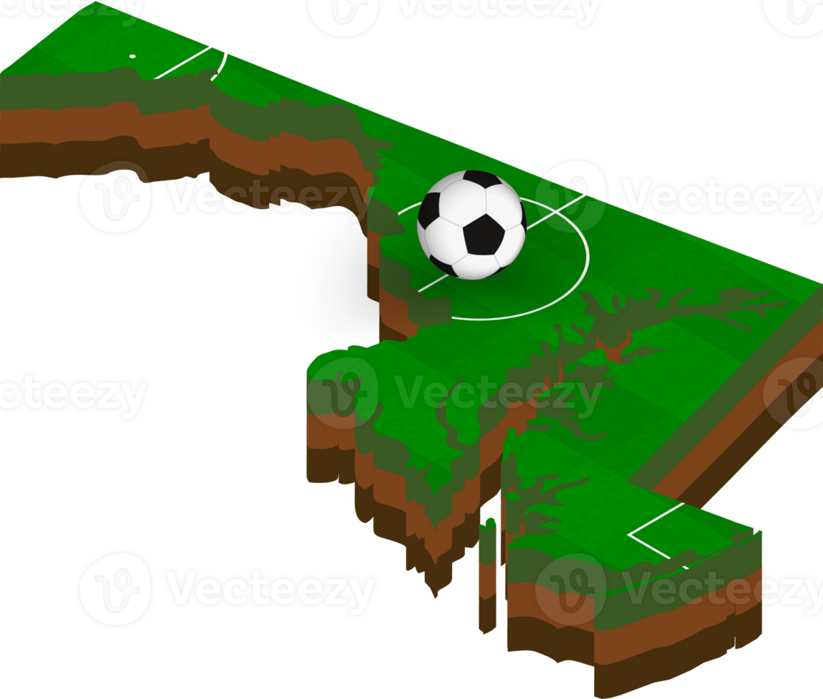 Isometric map of Maryland with football field. png