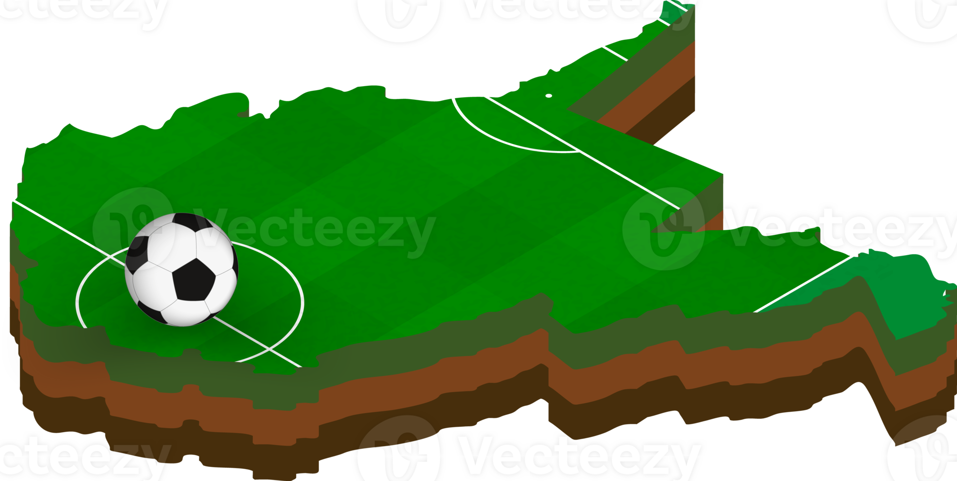 Isometric map of West Virginia with football field. png