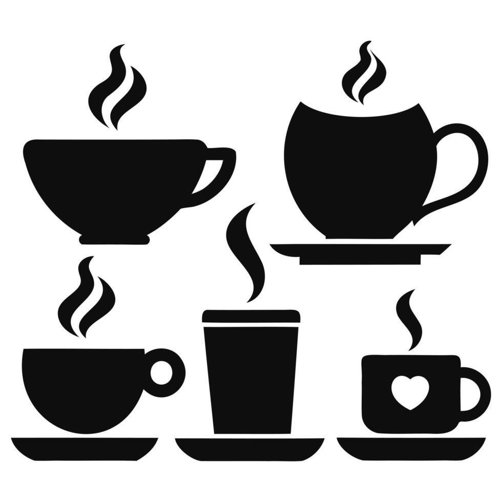 Coffee Cup Silhouette Minimalist Cafe Illustration vector