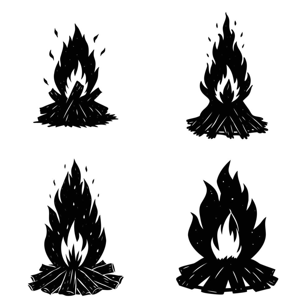 Camping Campfire Design - Bonfire and Wilderness Icons vector