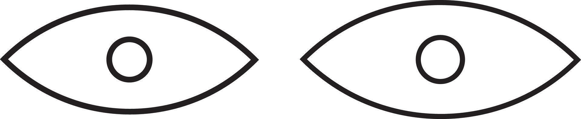 Set of Eye icon Design Template, Line Icon Design Simple, black eyeball icon Design vector