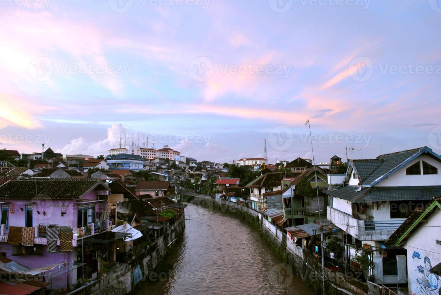 A river in a city photo