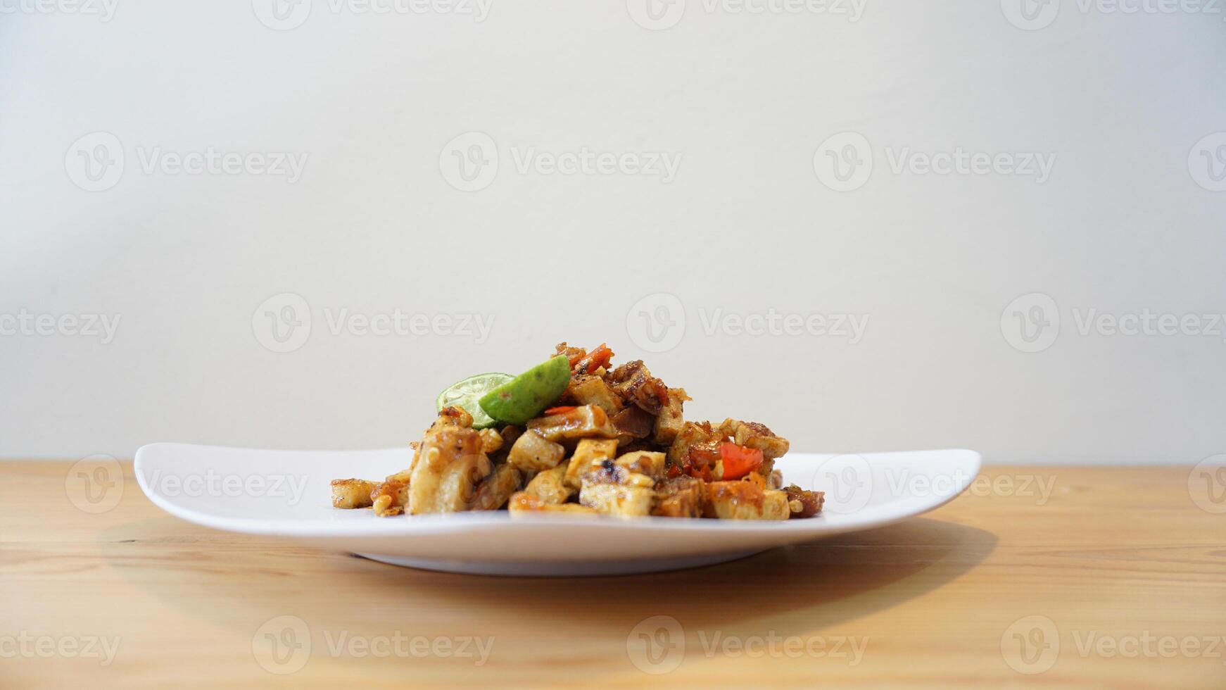 A plate of food on a table photo