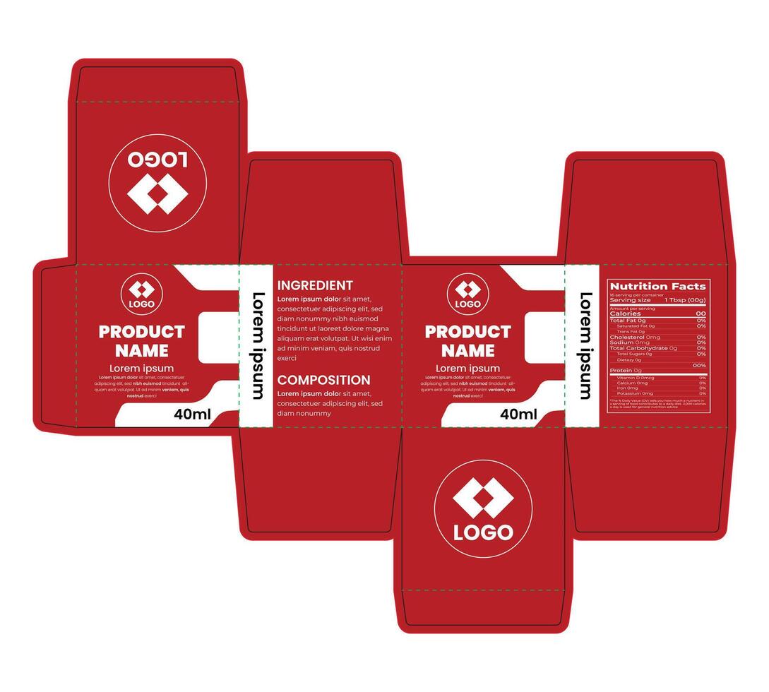 An attractive custom box design that showcases the brand's brilliant use of products vector