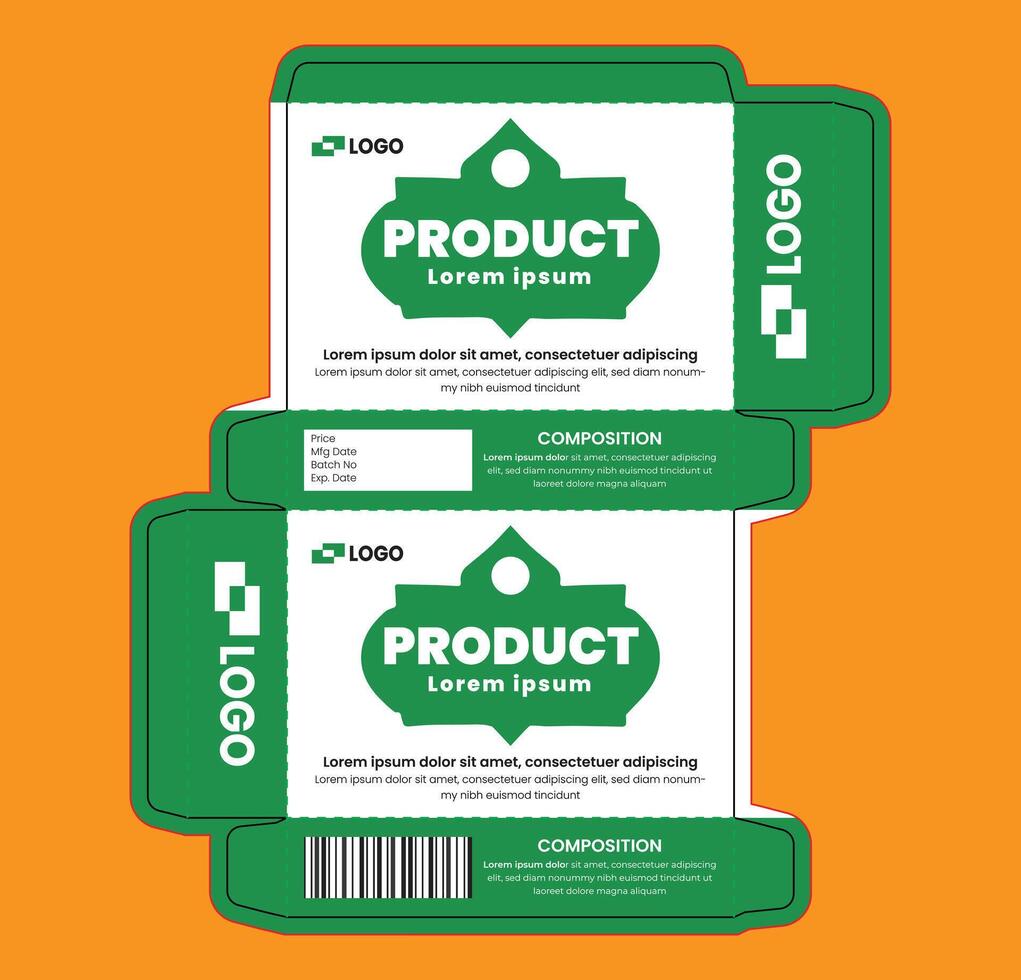 A professionally designed rectangular box template with high resolution vector