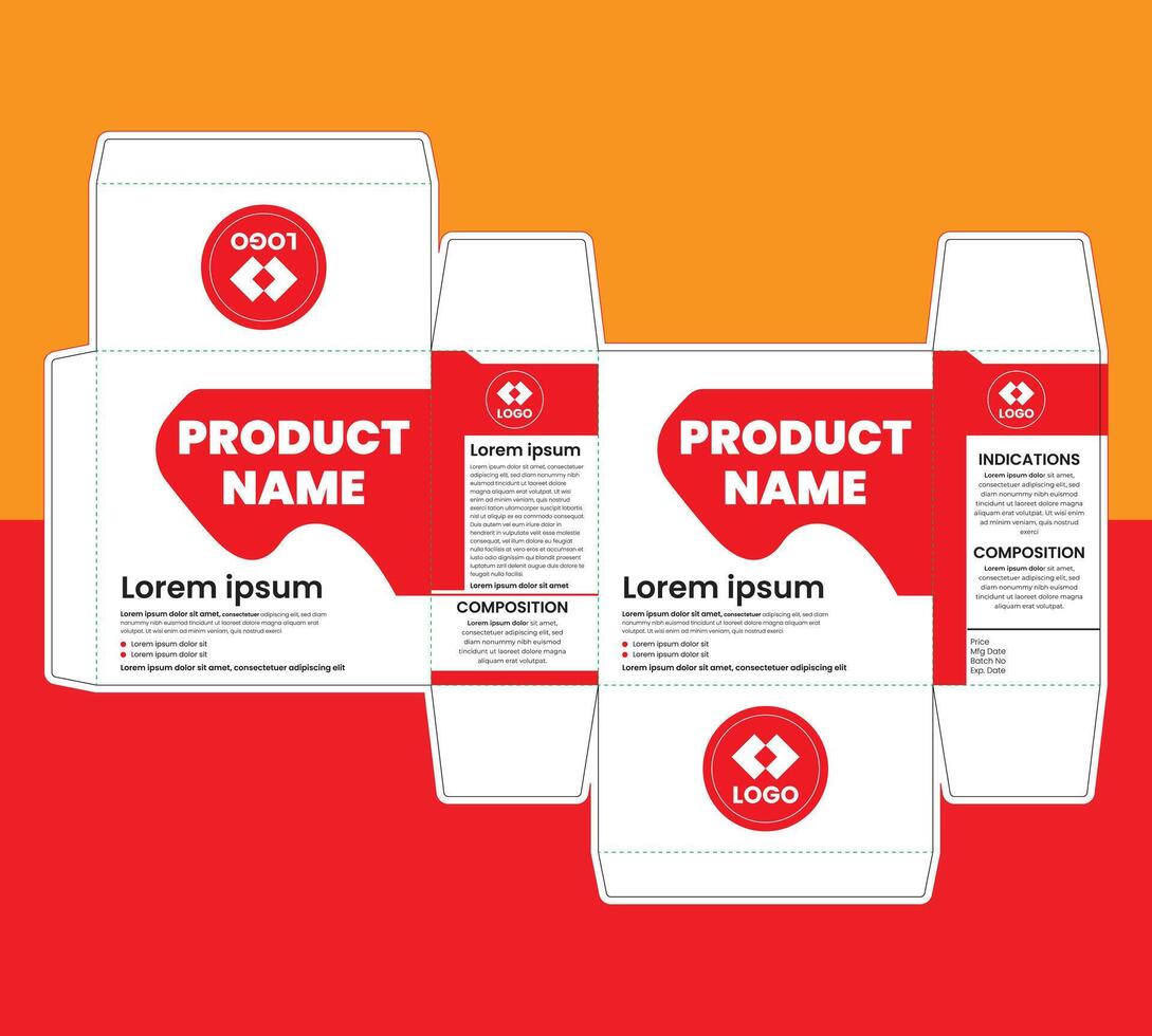 Modern and Elegant Box Packaging Template Design for Your Brand products vector