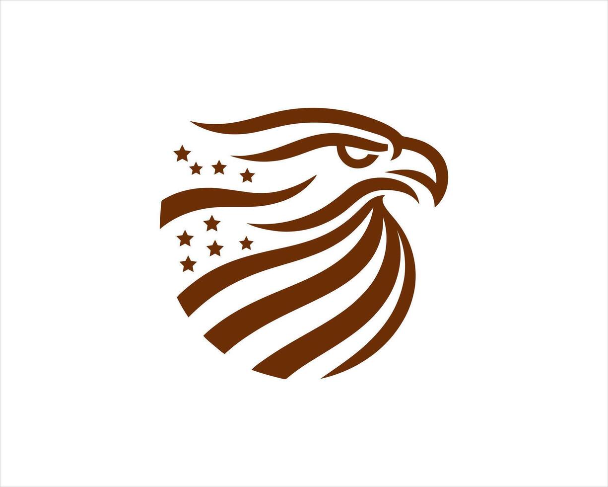 An eagle head logo with stars on it vector