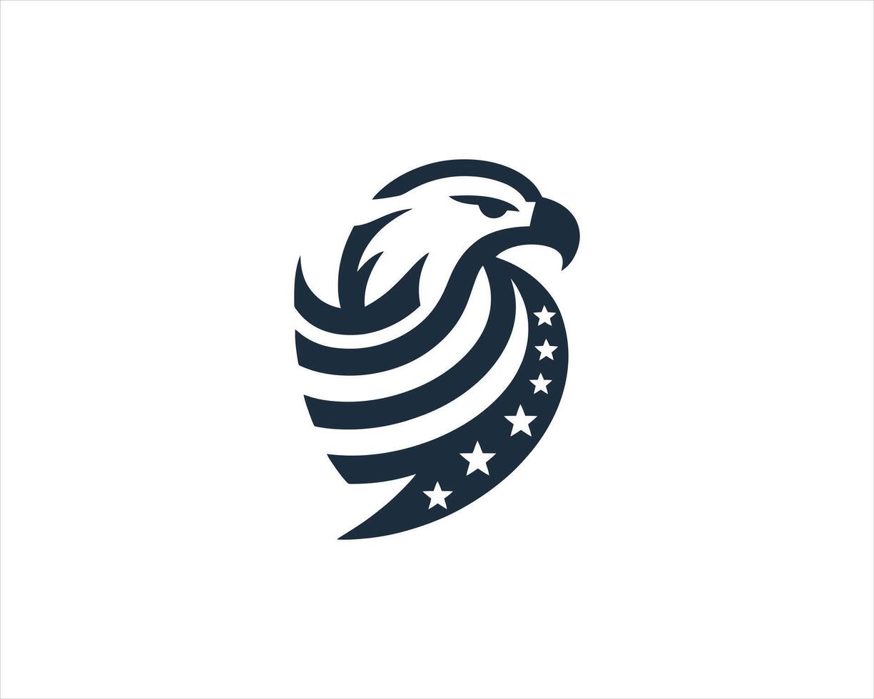An eagle logo with stars on it vector