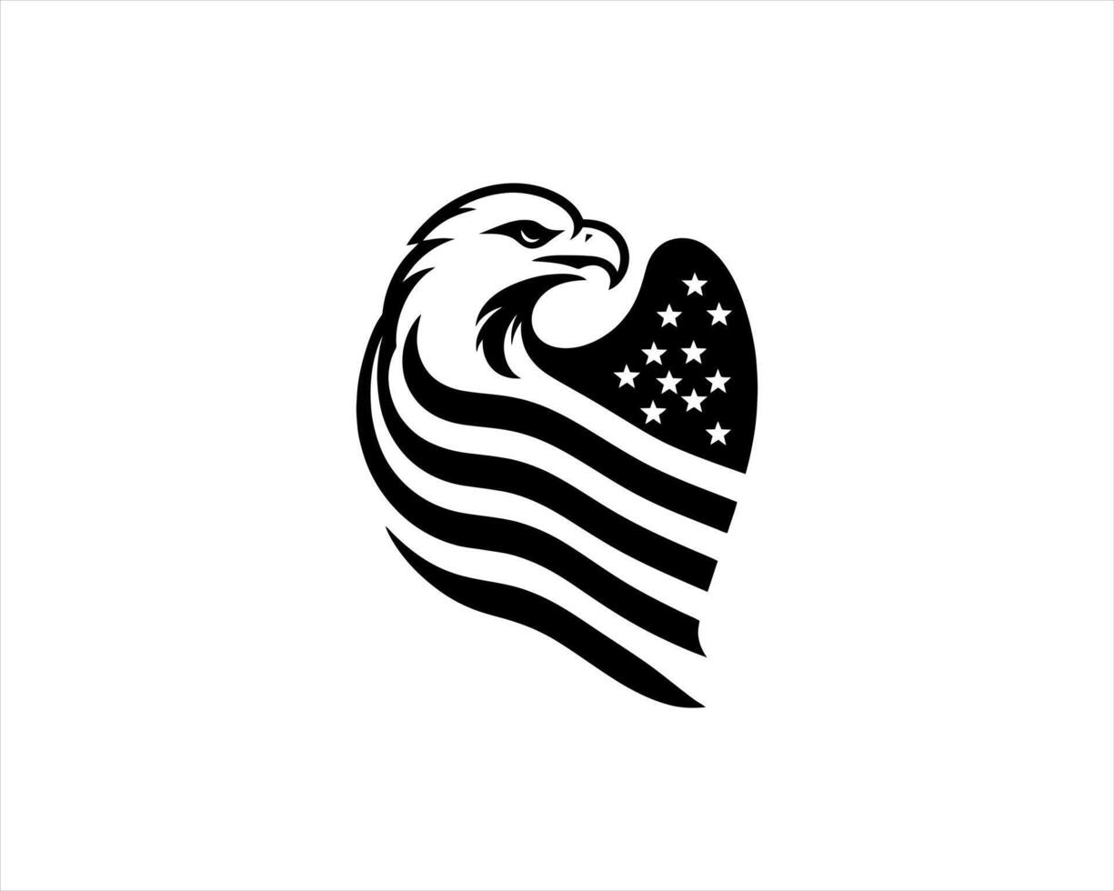 An eagle with an american flag on its head vector