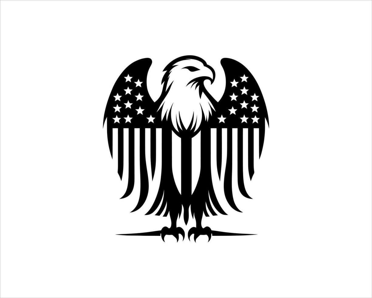 An eagle with an american flag on it vector