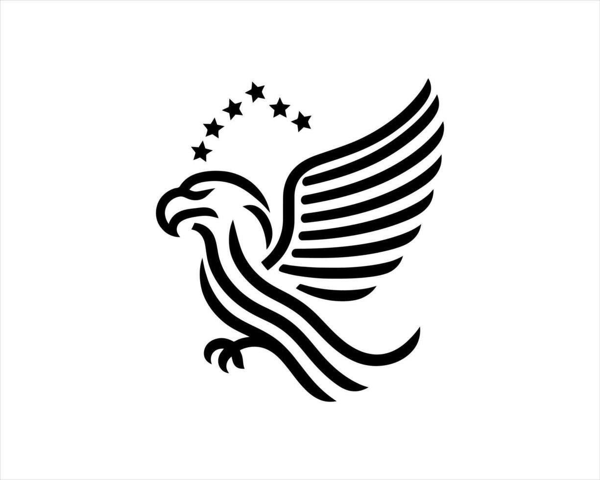The eagle logo is black and white vector