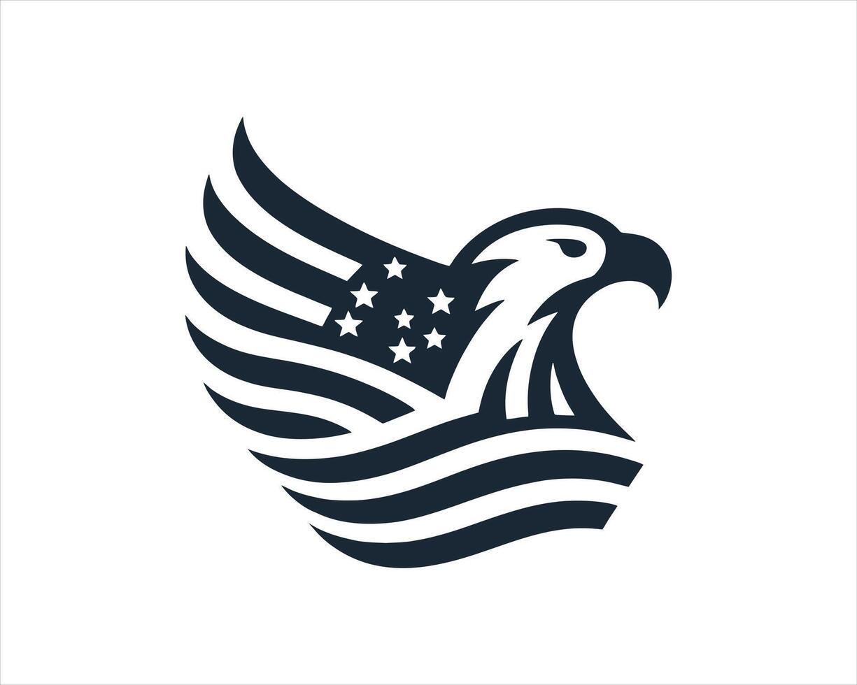 An eagle with an american flag on its head vector