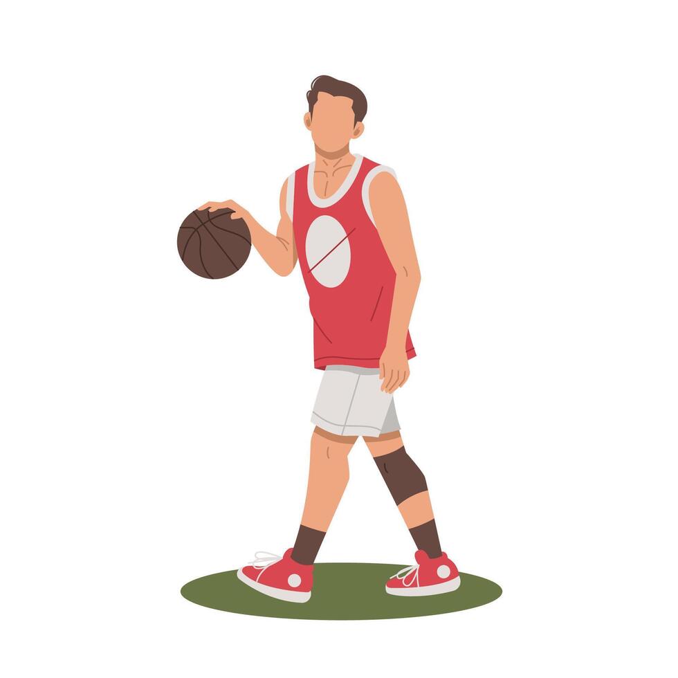 man playing basketball flat design illustration vector