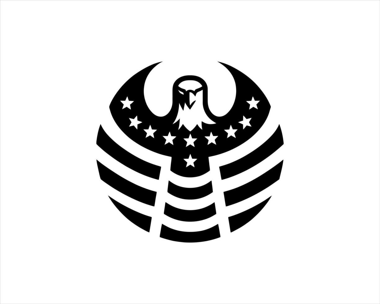 The eagle logo is black and white vector