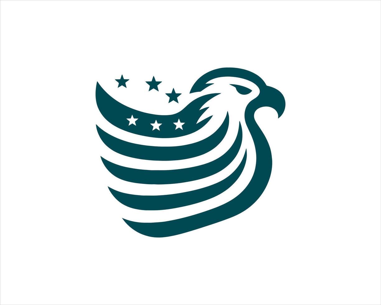 The eagle logo is a stylized version of the american flag vector
