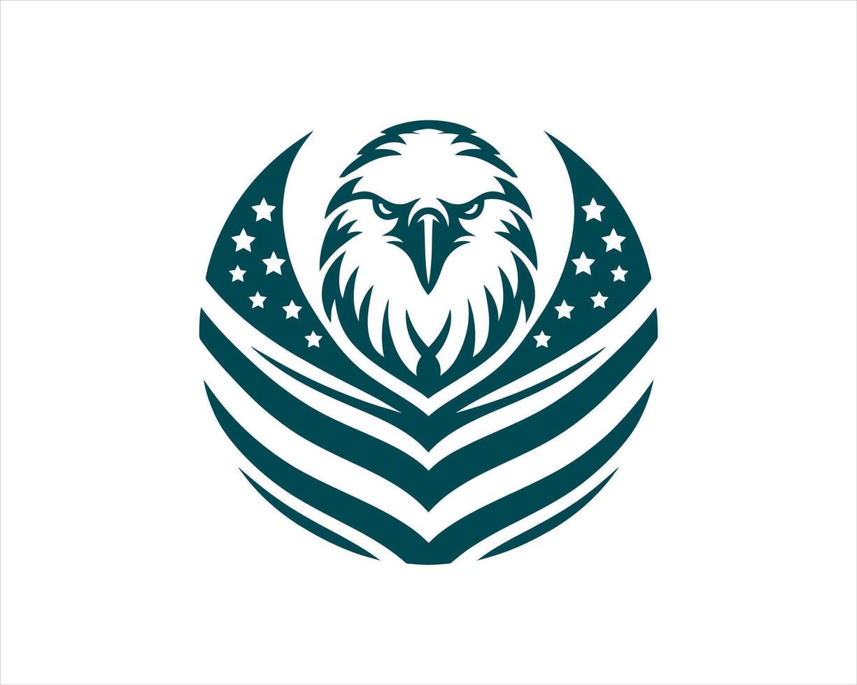 The eagle is in the middle of the american flag vector