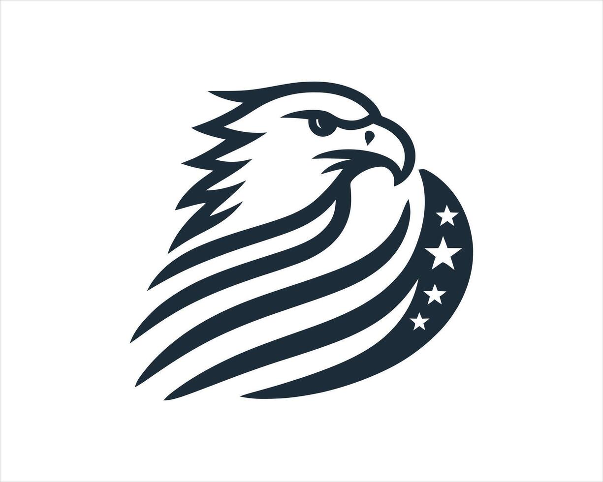 An eagle head with stars on it vector